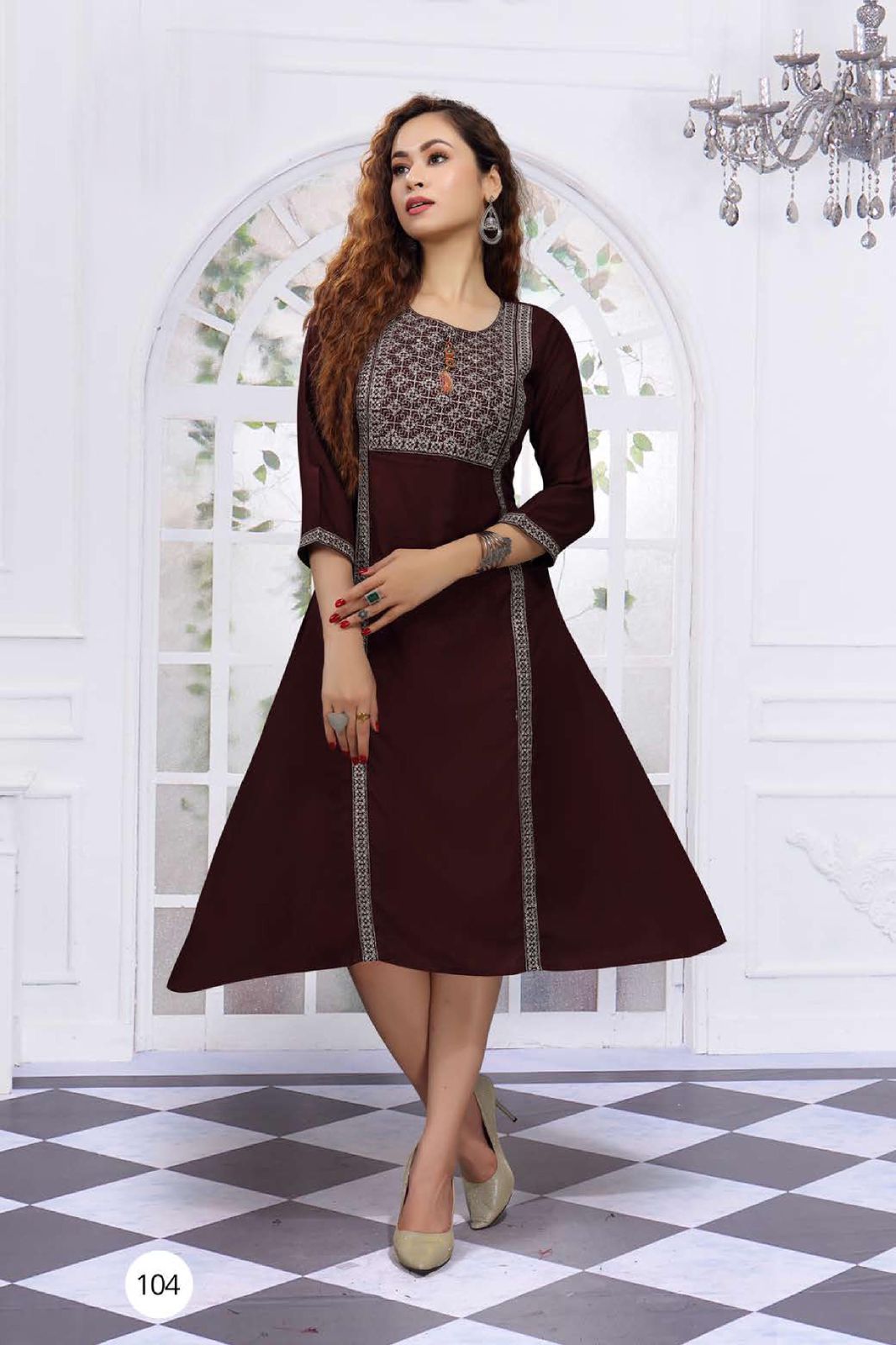 Rakhi Latest Designer Ethnic Wear Rayon Anarkali Kurti Collection